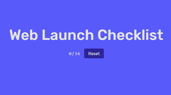 Web launch Checklist